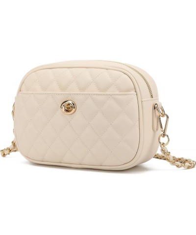 Quilted Crossbody Bag Small Lightweight Shoulder Purse Top Zipper Phone Pocket Beige-lm725 $19.03 Crossbody Bags