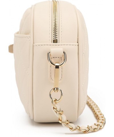 Quilted Crossbody Bag Small Lightweight Shoulder Purse Top Zipper Phone Pocket Beige-lm725 $19.03 Crossbody Bags