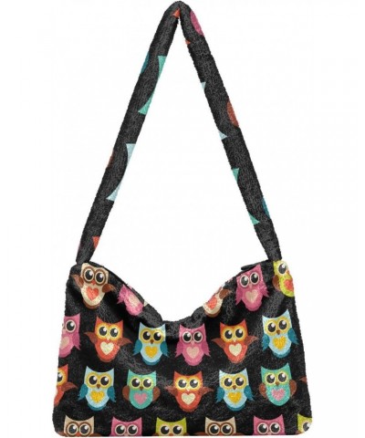 Women Boho Handbag Rainbow Cute Owl Eye Underarm Bag Tote Bag Shoulder Bag Crossbody Bag Fluffy Cell Phone Purse Patriot Lady...