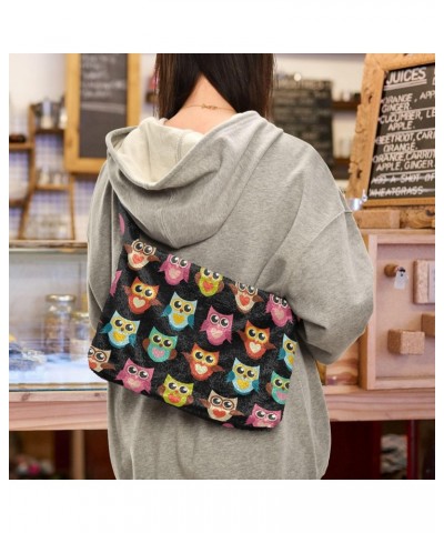 Women Boho Handbag Rainbow Cute Owl Eye Underarm Bag Tote Bag Shoulder Bag Crossbody Bag Fluffy Cell Phone Purse Patriot Lady...