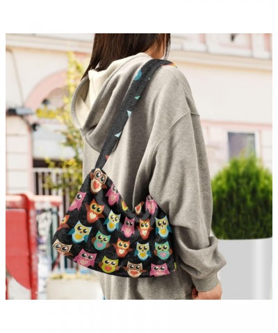 Women Boho Handbag Rainbow Cute Owl Eye Underarm Bag Tote Bag Shoulder Bag Crossbody Bag Fluffy Cell Phone Purse Patriot Lady...