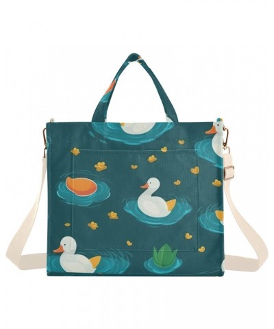 Ducks in The Pond Corduroy Handbag - Fashionable, Unique, and Versatile Shoulder Bag Beige straps $17.99 Shoulder Bags