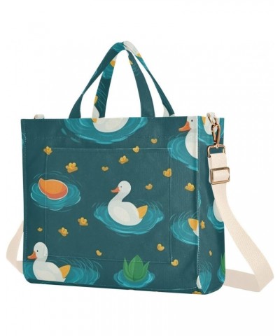 Ducks in The Pond Corduroy Handbag - Fashionable, Unique, and Versatile Shoulder Bag Beige straps $17.99 Shoulder Bags