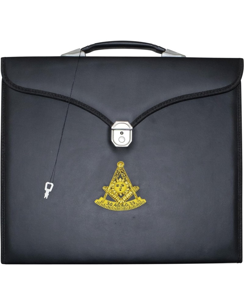 Masonic Past Master Apron File Case MM/WM Size Black Leather, Hand Embroidered Emblem | Carrying Bag $34.79 Shoulder Bags