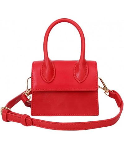 Women's Handbag Shoulder Bag PU Leather Crossbody Messenger Purse Pocketbook Handbag Shoulder Strap Red S $18.04 Shoulder Bags