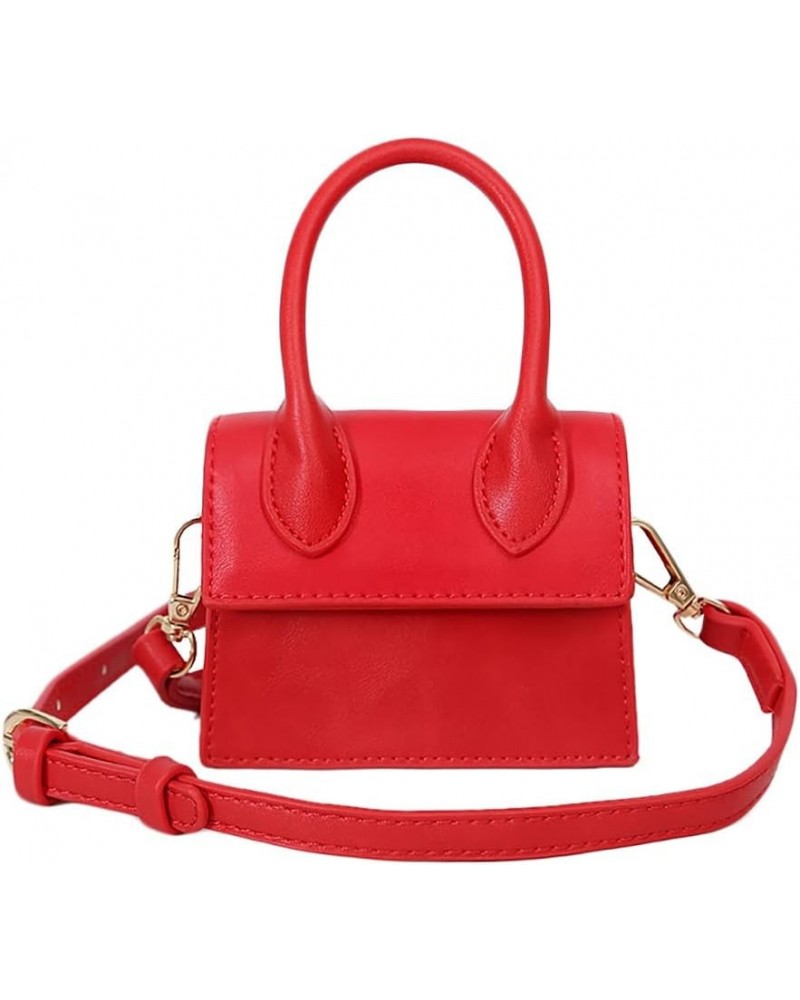 Women's Handbag Shoulder Bag PU Leather Crossbody Messenger Purse Pocketbook Handbag Shoulder Strap Red S $18.04 Shoulder Bags