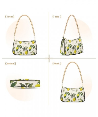 Pattern Lemon Old Color Shoulder Bag for Women Hobo Bags Small Chain Shoulder Bags Clutch Handbag Tote Crossbody Bag Purse wi...