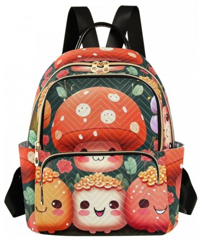 Medium Fashion Backpack for Women Cute Mushrooms Fruits Print Ladies Travel Daypack Aesthetic Shoulder Bag 11.4×6.1×14.1 IN $...