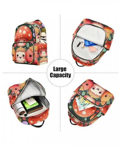 Medium Fashion Backpack for Women Cute Mushrooms Fruits Print Ladies Travel Daypack Aesthetic Shoulder Bag 11.4×6.1×14.1 IN $...