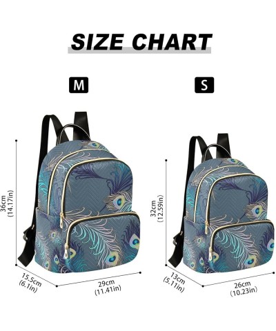 Women Backpack Gorgeous Peacock Feathers Anti-Theft Travel Backpack with Luggage Belt Lightweight Handbag Lady Purse Roomy Do...