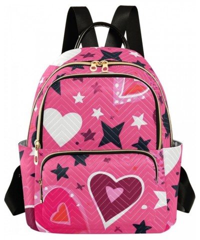 Pink Hearts Paper Cut Fashion Travel Backpack for Women Multi Pockets Lightweight Purse for Women-M Multicolor Small $17.15 B...