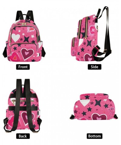 Pink Hearts Paper Cut Fashion Travel Backpack for Women Multi Pockets Lightweight Purse for Women-M Multicolor Small $17.15 B...