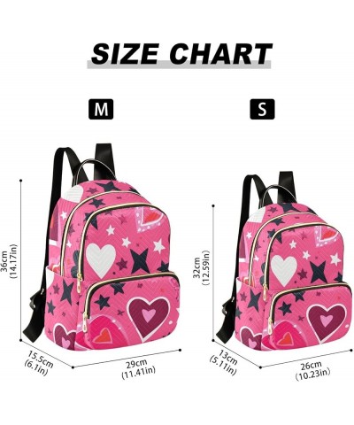 Pink Hearts Paper Cut Fashion Travel Backpack for Women Multi Pockets Lightweight Purse for Women-M Multicolor Small $17.15 B...