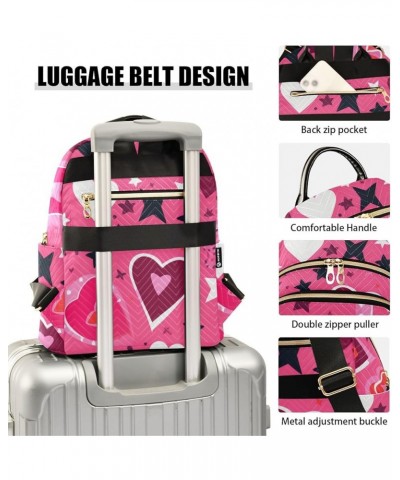 Pink Hearts Paper Cut Fashion Travel Backpack for Women Multi Pockets Lightweight Purse for Women-M Multicolor Small $17.15 B...