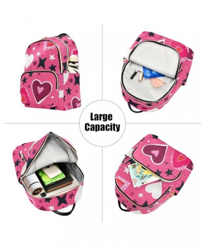 Pink Hearts Paper Cut Fashion Travel Backpack for Women Multi Pockets Lightweight Purse for Women-M Multicolor Small $17.15 B...