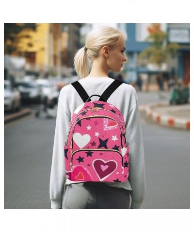 Pink Hearts Paper Cut Fashion Travel Backpack for Women Multi Pockets Lightweight Purse for Women-M Multicolor Small $17.15 B...