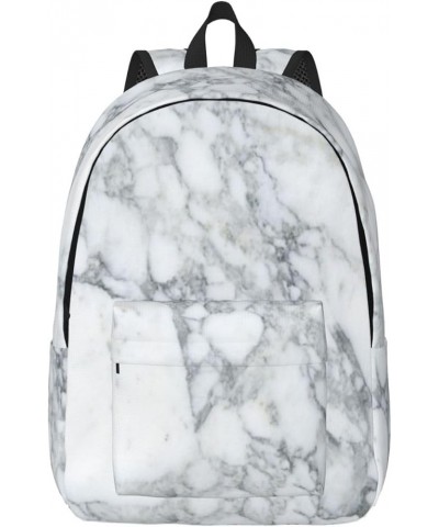 Light Black Marble Print Unisex Canvas Backpack Cute Backpack For Travel Sports Casual Aesthetic Backpack Black Medium $16.59...