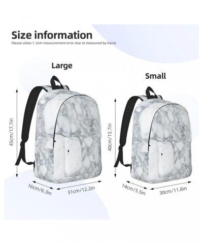 Light Black Marble Print Unisex Canvas Backpack Cute Backpack For Travel Sports Casual Aesthetic Backpack Black Medium $16.59...