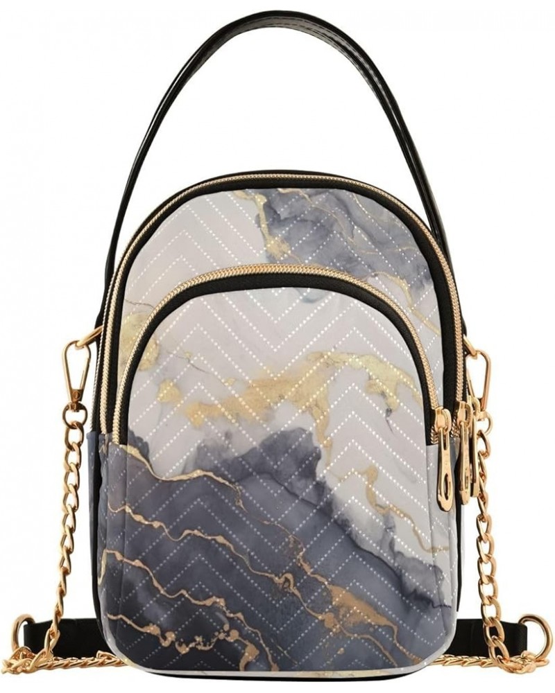 Marble and Gold Painting Crossbody Bags with Pockets, Woman Crossbody Bag, Crossbody Handbags for Woman Marble and Gold Paint...