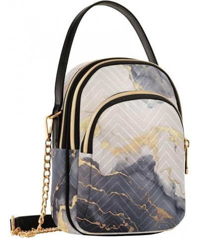 Marble and Gold Painting Crossbody Bags with Pockets, Woman Crossbody Bag, Crossbody Handbags for Woman Marble and Gold Paint...