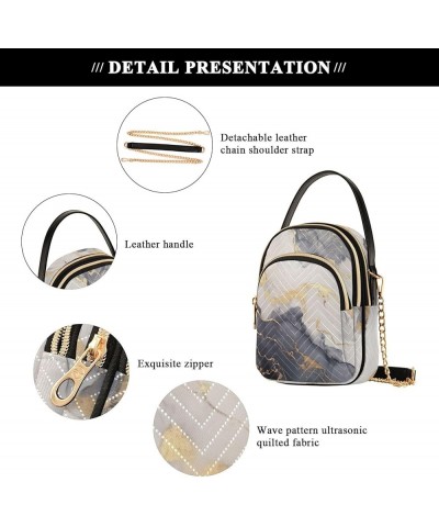 Marble and Gold Painting Crossbody Bags with Pockets, Woman Crossbody Bag, Crossbody Handbags for Woman Marble and Gold Paint...