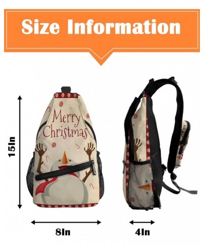 Sling Backpack, Christmas White Snowflake Black Background Waterproof Lightweight Small Sling Bag, Travel Chest Bag Crossbody...