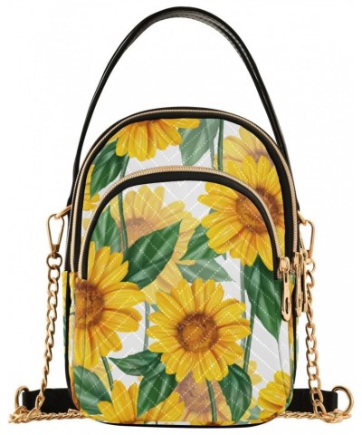 Crossbody Bag for Women, Sunflower Pattern Phone Purse Detachable Chain Bag Shoulder Handbag Wallet $13.67 Crossbody Bags