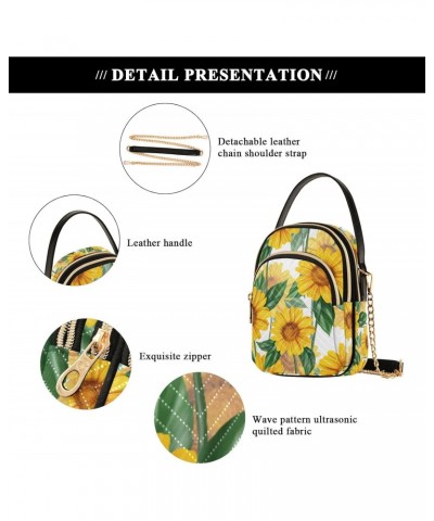 Crossbody Bag for Women, Sunflower Pattern Phone Purse Detachable Chain Bag Shoulder Handbag Wallet $13.67 Crossbody Bags