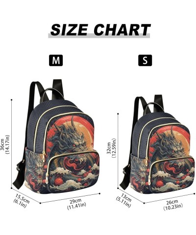 Women's Medium Fashion Backpack Dragon Red Sun Print Ladies Travel Daypack Aesthetic Shoulder Bag 11.4×6.1×14.1 IN $16.20 Bac...