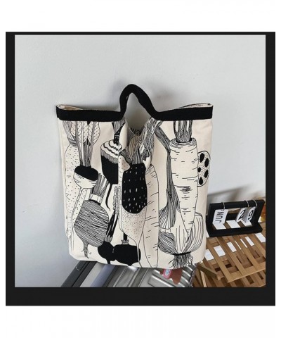 NC Ins New Hand Bag idle Style Large Capacity Shopping Bag Graffiti wenyifan White Radish baiseluobu $9.35 Handbags