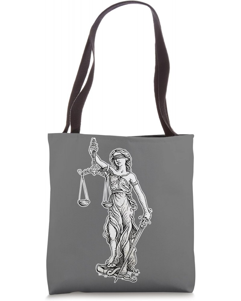 Lady Justice Liberty Lawyer Attorney Blackwork Minimal Tote Bag $10.08 Totes