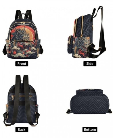 Women's Medium Fashion Backpack Dragon Red Sun Print Ladies Travel Daypack Aesthetic Shoulder Bag 11.4×6.1×14.1 IN $16.20 Bac...