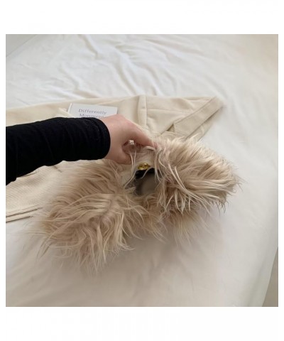 Y2K Furry Purse Star Shaped Heart-shaped Shoulder Bag Faux Fur Pentagram Handbag Fluffy Tote Plush Bag for Women C-khaki $17....