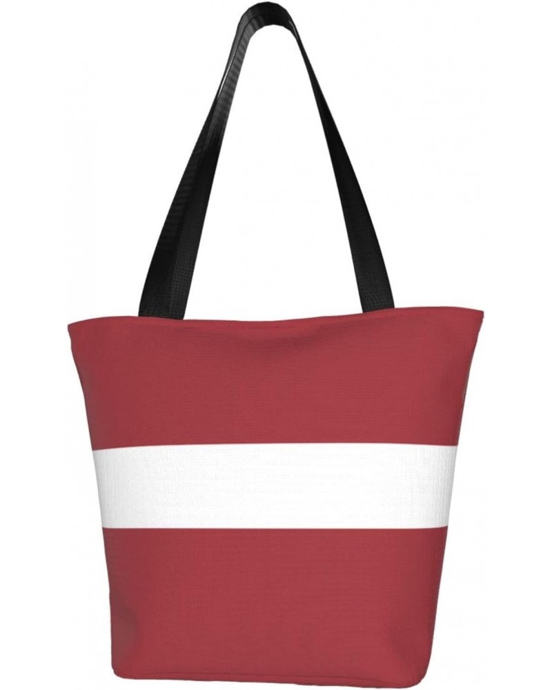 Latvia Flag Women'S Casual One Shoulder Carry Shopping Bag Large Capacity Working Storage Handbag $17.58 Shoulder Bags