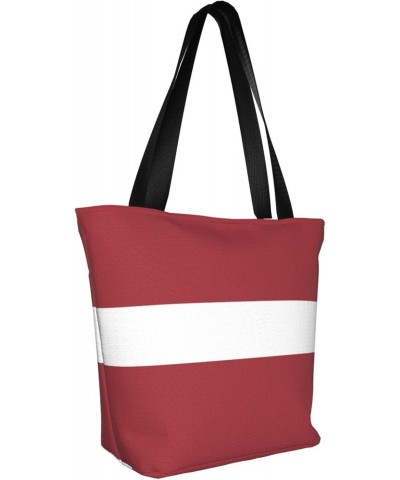 Latvia Flag Women'S Casual One Shoulder Carry Shopping Bag Large Capacity Working Storage Handbag $17.58 Shoulder Bags