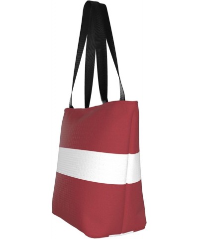 Latvia Flag Women'S Casual One Shoulder Carry Shopping Bag Large Capacity Working Storage Handbag $17.58 Shoulder Bags