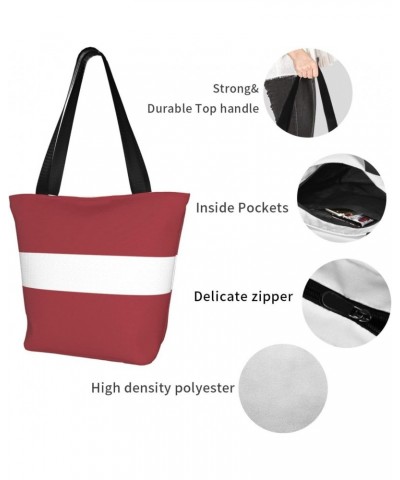 Latvia Flag Women'S Casual One Shoulder Carry Shopping Bag Large Capacity Working Storage Handbag $17.58 Shoulder Bags