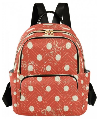 Fashion Backpack Mini Backpack Purse Casual Daily Backpack Orange Polka Dot for Travel for College Work Medium $15.96 Backpacks