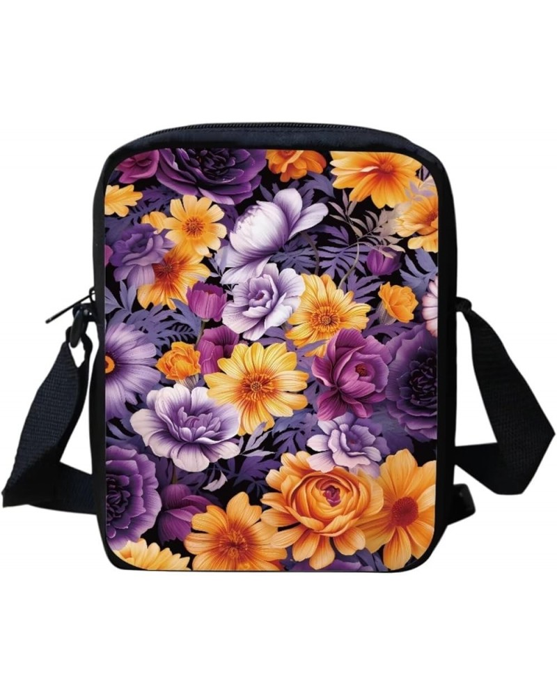 Crossbody Womens Kids Multi Pockets Zipper Medium Casual Shoulder Bag Flower Blossoms $6.11 Totes