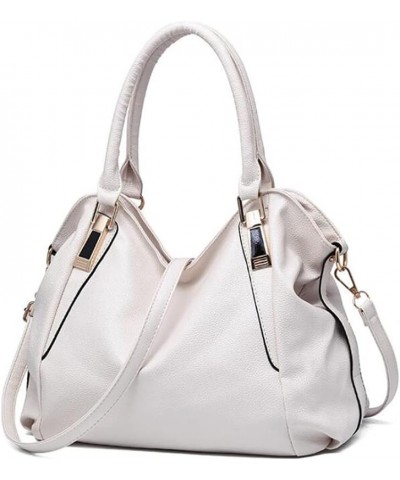 Women Soft Synthetic Patent Leather Handbag Large Capacity Female Tote Clutches Shoulder Messenger Crossbody Bag Beige $31.97...