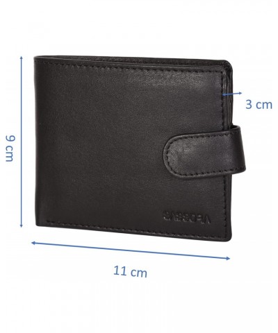 Genuine Leather Medium Black RFID Protected Men Wallet (7 Card Slots), Black, M, Casual $17.94 Wallets