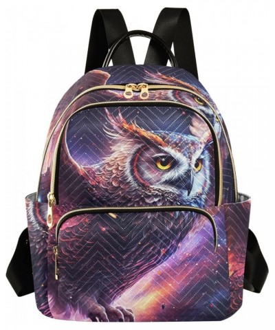 Small Fashion Backpack for Women Owl Space Style Print Ladies Travel Daypack Aesthetic Shoulder Bag 10.2×5.1×12.5 IN $15.36 B...