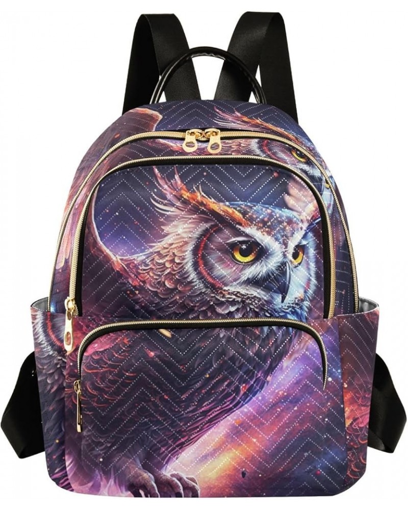 Small Fashion Backpack for Women Owl Space Style Print Ladies Travel Daypack Aesthetic Shoulder Bag 10.2×5.1×12.5 IN $15.36 B...