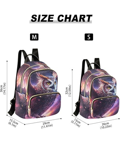 Small Fashion Backpack for Women Owl Space Style Print Ladies Travel Daypack Aesthetic Shoulder Bag 10.2×5.1×12.5 IN $15.36 B...