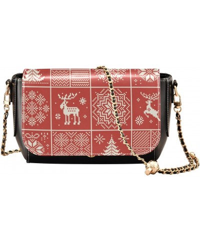 Crossbody Bags Women Trendy Messenger Bag Crossbody with Adjustable Strap Over The Shoulder Bag Christmas Check Red $21.40 Cr...