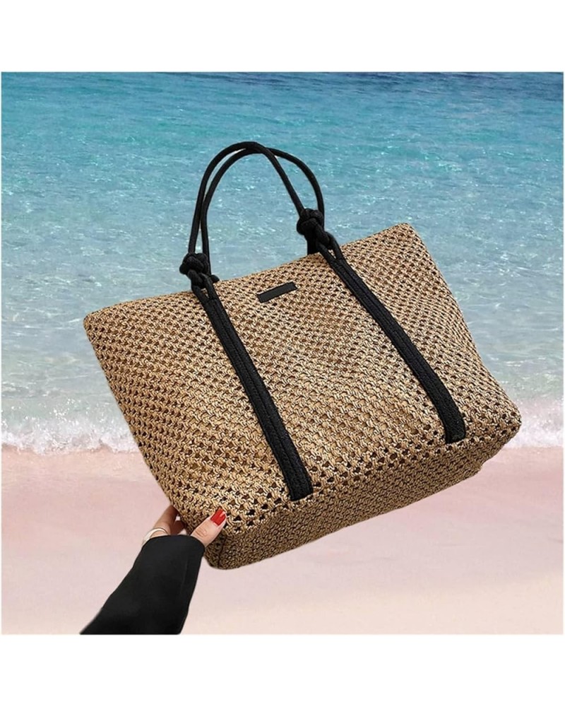 Women Straw Tote Bag Casual Summer Beach Bag Rattan Woven Handbags Handmade Travel Shoulder Bag (Color : B) A $19.32 Shoulder...