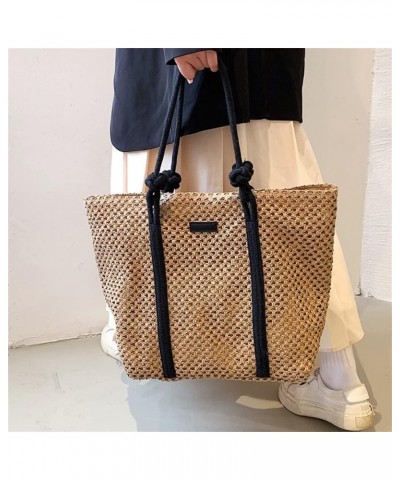 Women Straw Tote Bag Casual Summer Beach Bag Rattan Woven Handbags Handmade Travel Shoulder Bag (Color : B) A $19.32 Shoulder...