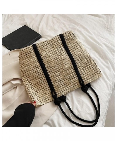 Women Straw Tote Bag Casual Summer Beach Bag Rattan Woven Handbags Handmade Travel Shoulder Bag (Color : B) A $19.32 Shoulder...