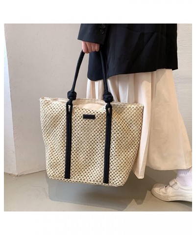 Women Straw Tote Bag Casual Summer Beach Bag Rattan Woven Handbags Handmade Travel Shoulder Bag (Color : B) A $19.32 Shoulder...