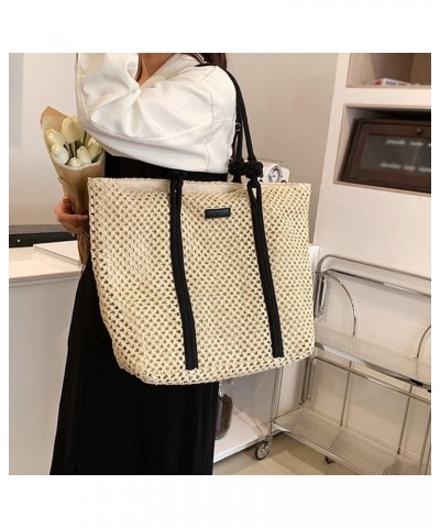 Women Straw Tote Bag Casual Summer Beach Bag Rattan Woven Handbags Handmade Travel Shoulder Bag (Color : B) A $19.32 Shoulder...